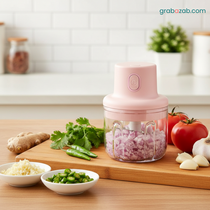 Grab'a'Zab QuickChop Pro - Electric Mini Food Chopper with USB Charging